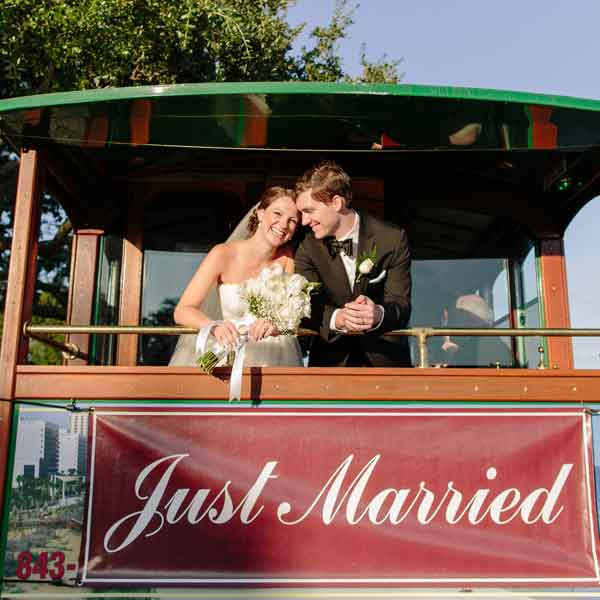 Bride and Groom on Sunway Trolley